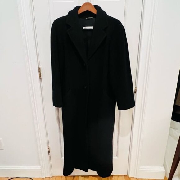 Authentic Max Mara Coat Wool Cashmere Color Black Size 8 US - Picture 1 of 16